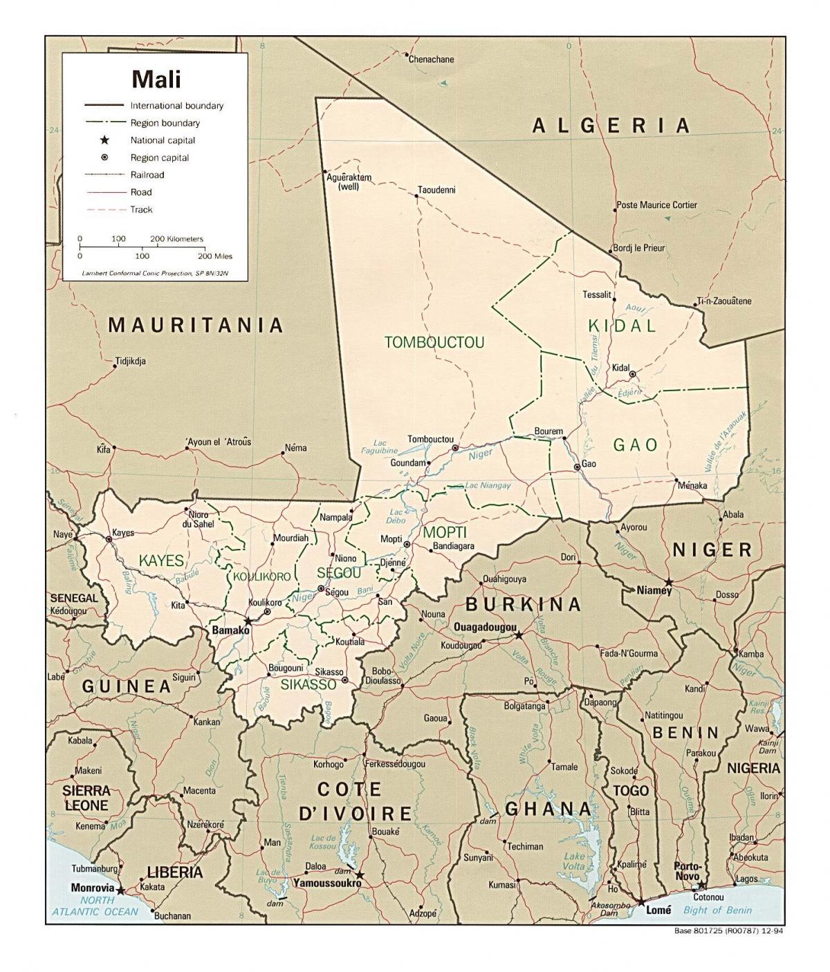 Mali haritası ülke